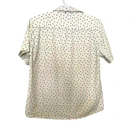 pd&c nautical  motif, short-sleeved button-down, 100% cotton blouse - Picture 3 of 6